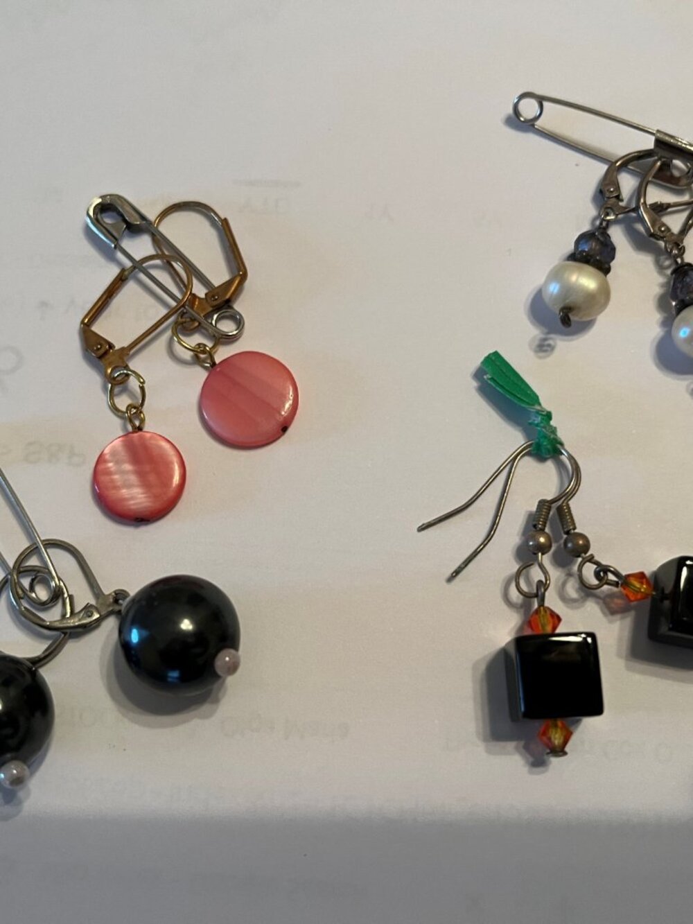 LOT of (4) Beaded Drop Pierced Earrings -